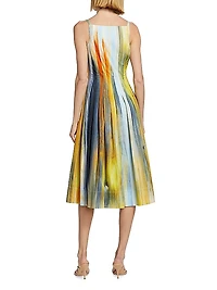 Abstract Fit & Flare Midi-Dress