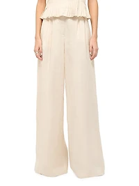 Luisa Linen Wide-Leg Trousers