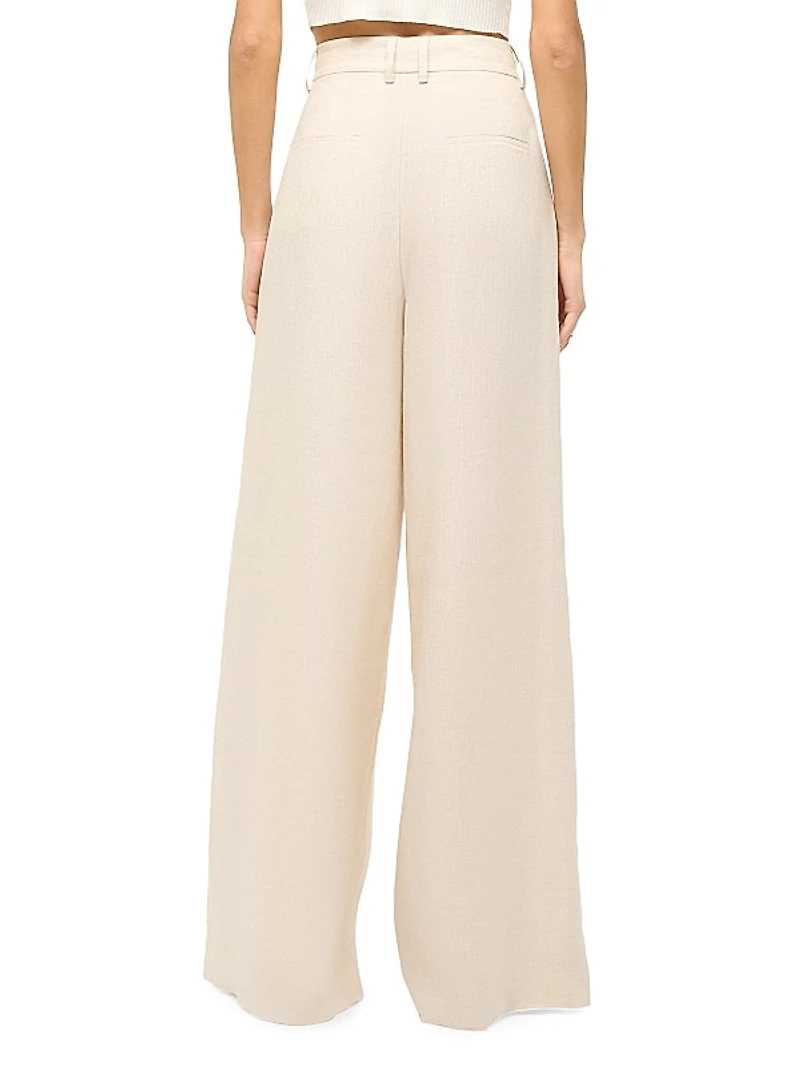 Luisa Linen Wide-Leg Trousers