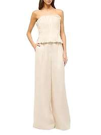 Luisa Linen Wide-Leg Trousers