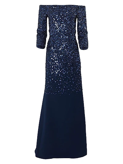 Embellished Off-The-Shoulder Gown