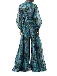 Floral Silk Palazzo Pants