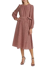 Ladybug Belted Midi-Dress