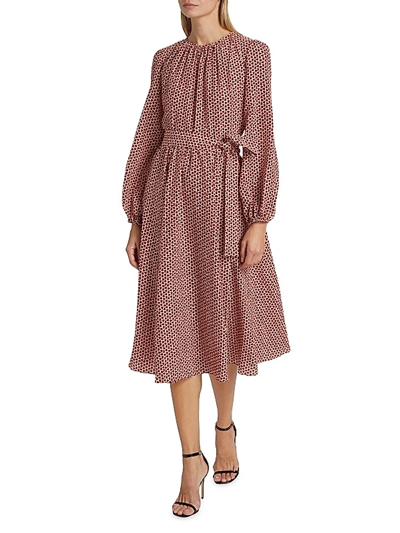 Ladybug Belted Midi-Dress