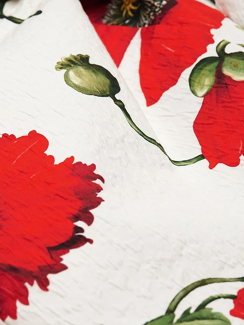 Poppies Cotton-Blend Draped Off-the-Shoulder Minidress