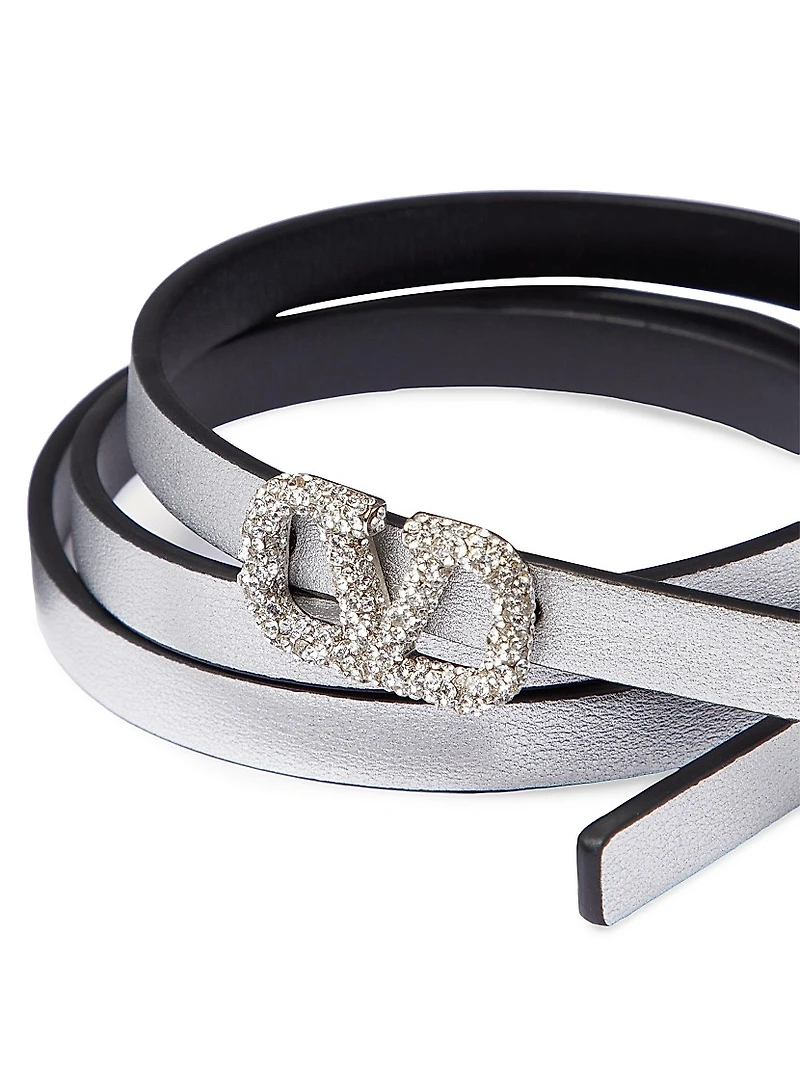 VLogo Signature Reversible Belt in Shiny Calfskin