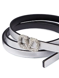 VLogo Signature Reversible Belt in Shiny Calfskin