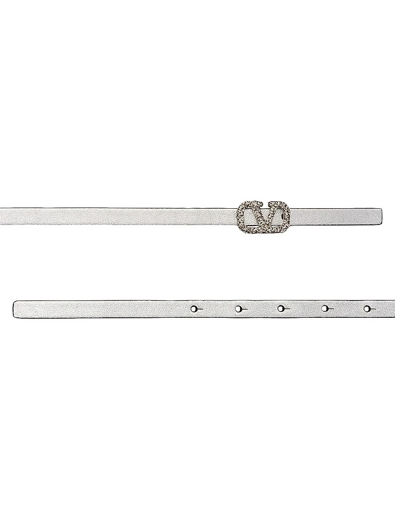 VLogo Signature Reversible Belt in Shiny Calfskin