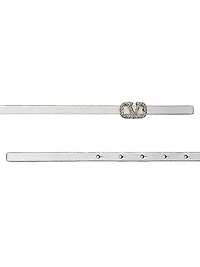 VLogo Signature Reversible Belt in Shiny Calfskin