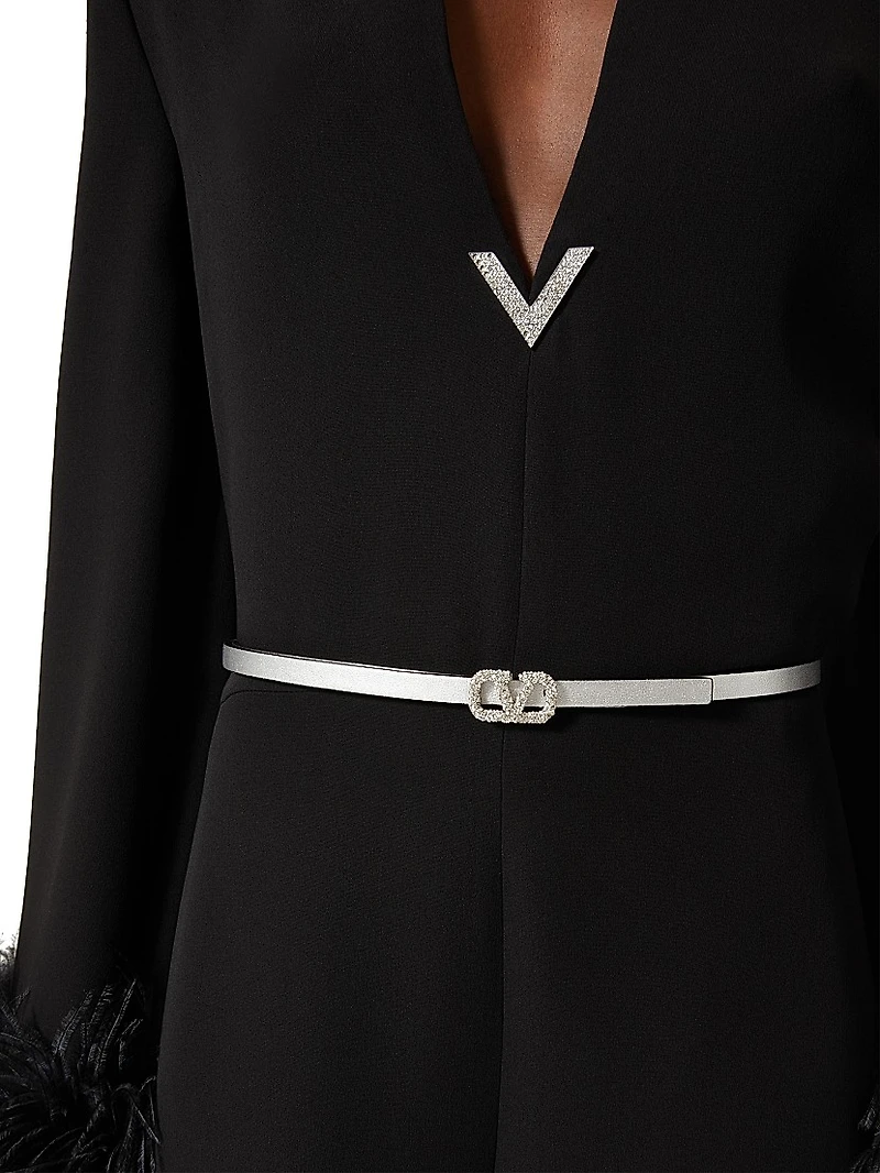 VLogo Signature Reversible Belt in Shiny Calfskin