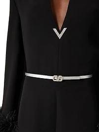 VLogo Signature Reversible Belt in Shiny Calfskin