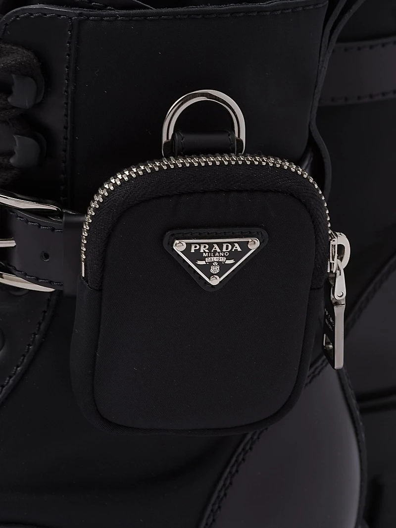 Monolith Brushed Leather and Re-Nylon Boots with Pouch