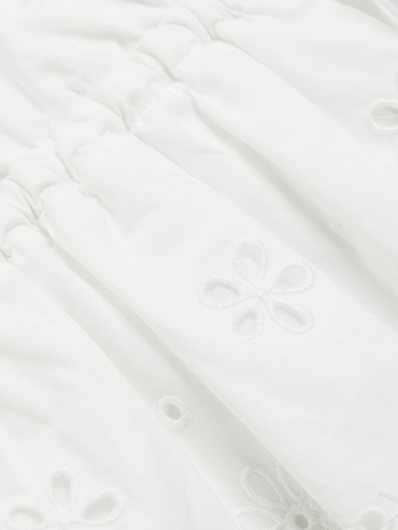 Marsa Eyelet-Embroidered Peplum Top