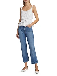 Marsa Eyelet-Embroidered Peplum Top