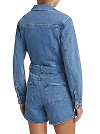 Maggy Long-Sleeve Denim Romper