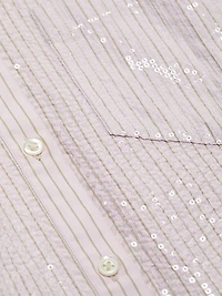 Wesley Sequined Striped Cotton Shirt