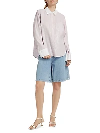 Wesley Sequined Striped Cotton Shirt