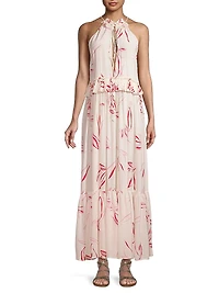 Summer Reverie Alegra Keyhole Crêpe De Chine Maxi Dress