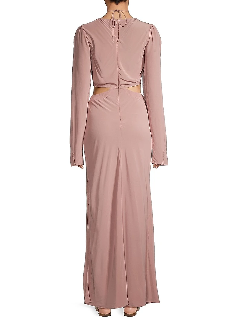 Summer Reverie Chloe Crêpe De Chine Cut-Out Maxi Dress