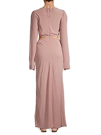 Summer Reverie Chloe Crêpe De Chine Cut-Out Maxi Dress