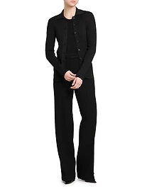 Rib-Knit Wool-Blend Cardigan