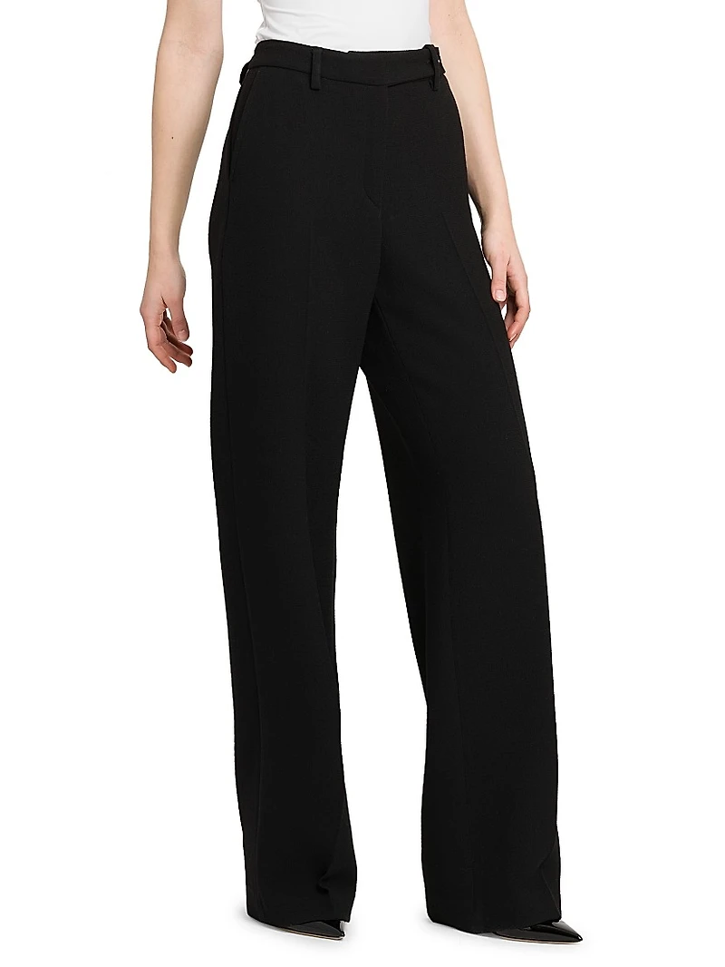 Crepe Wide-Leg Trousers