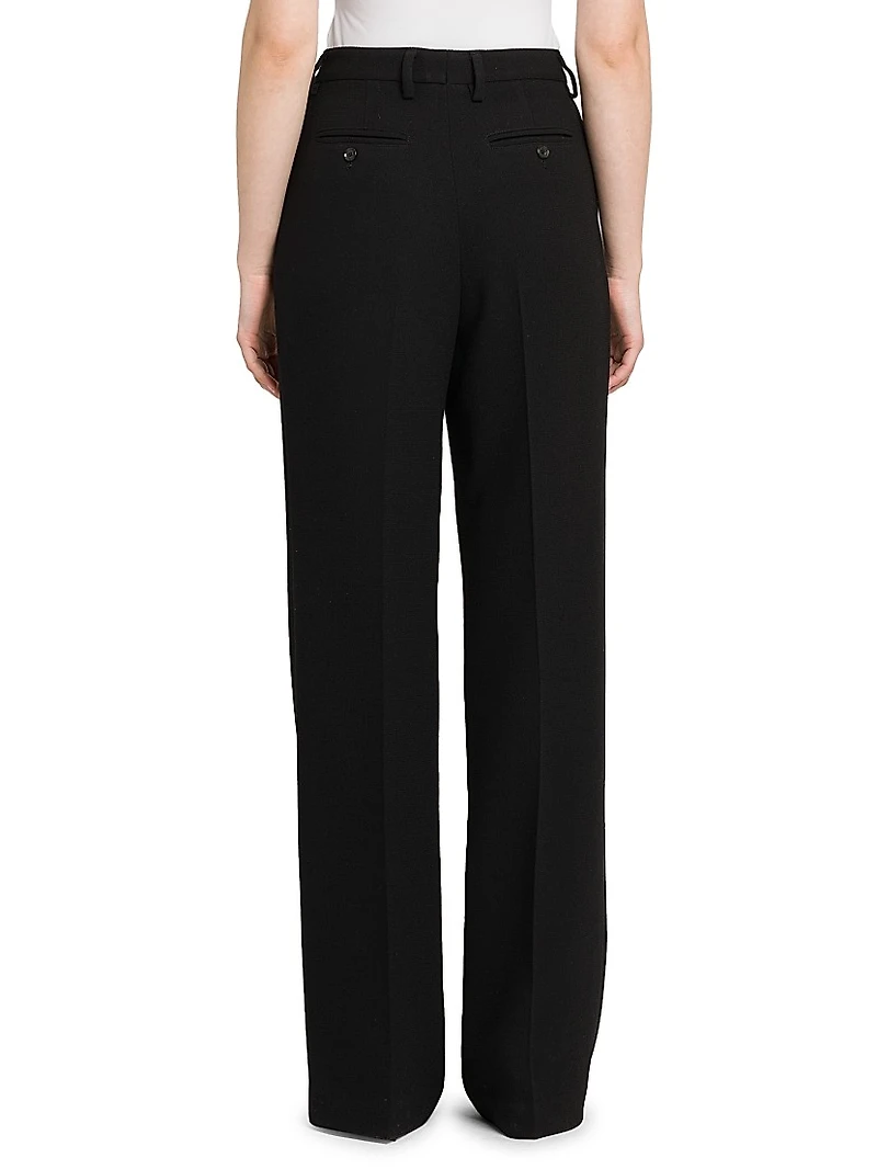 Crepe Wide-Leg Trousers