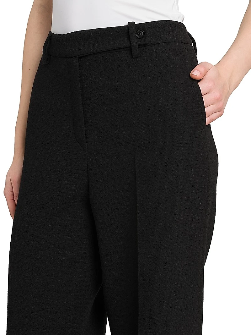 Crepe Wide-Leg Trousers
