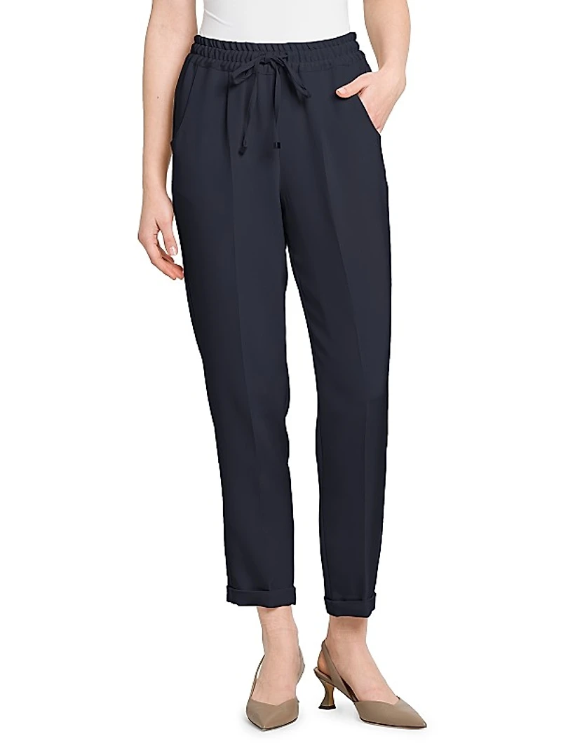 Drawstring Stretch Silk Pants