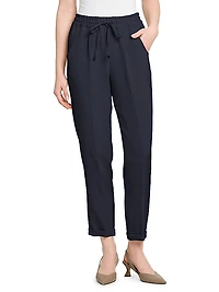 Drawstring Stretch Silk Pants