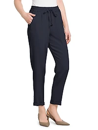 Drawstring Stretch Silk Pants