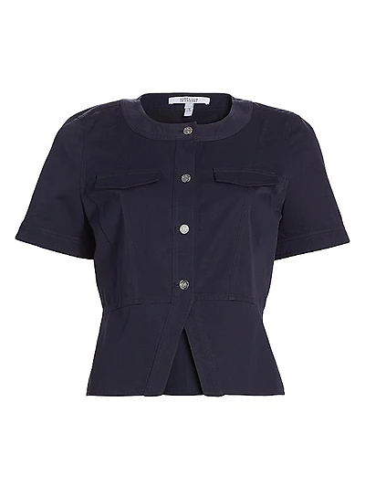 Brenda Twill Short-Sleeve Top
