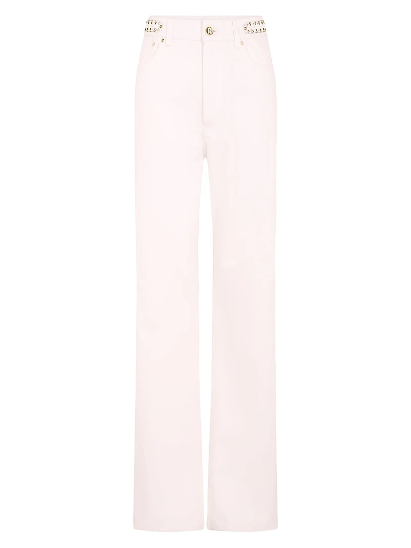 Embellished Mid-Rise Slim Jeans