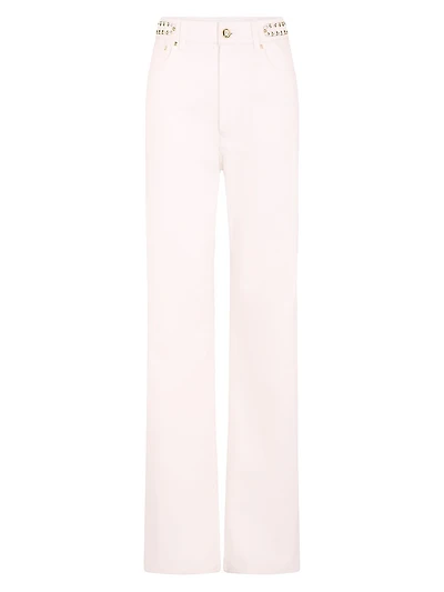 Embellished Mid-Rise Slim Jeans