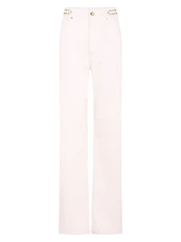 Embellished Mid-Rise Slim Jeans