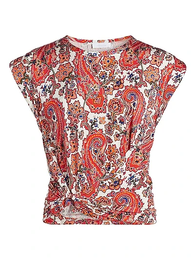 Paisley Gathered Top