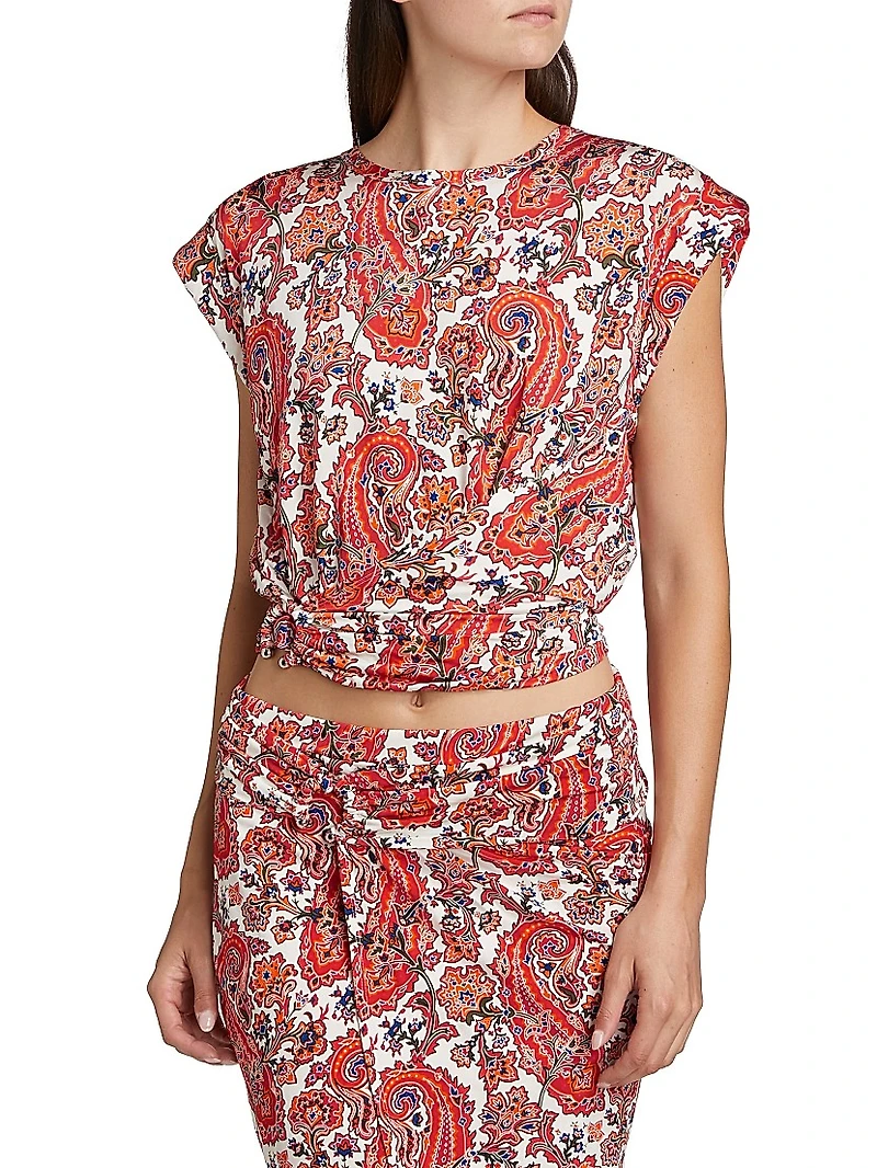 Paisley Gathered Top