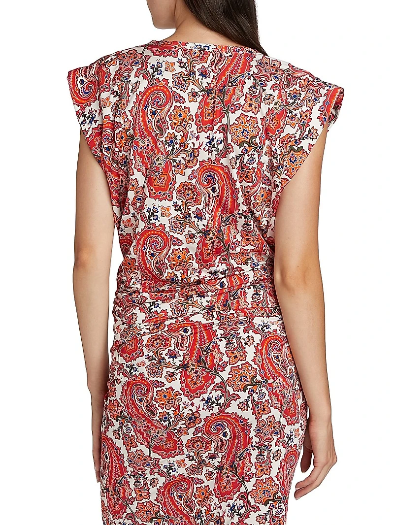 Paisley Gathered Top