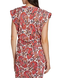 Paisley Gathered Top