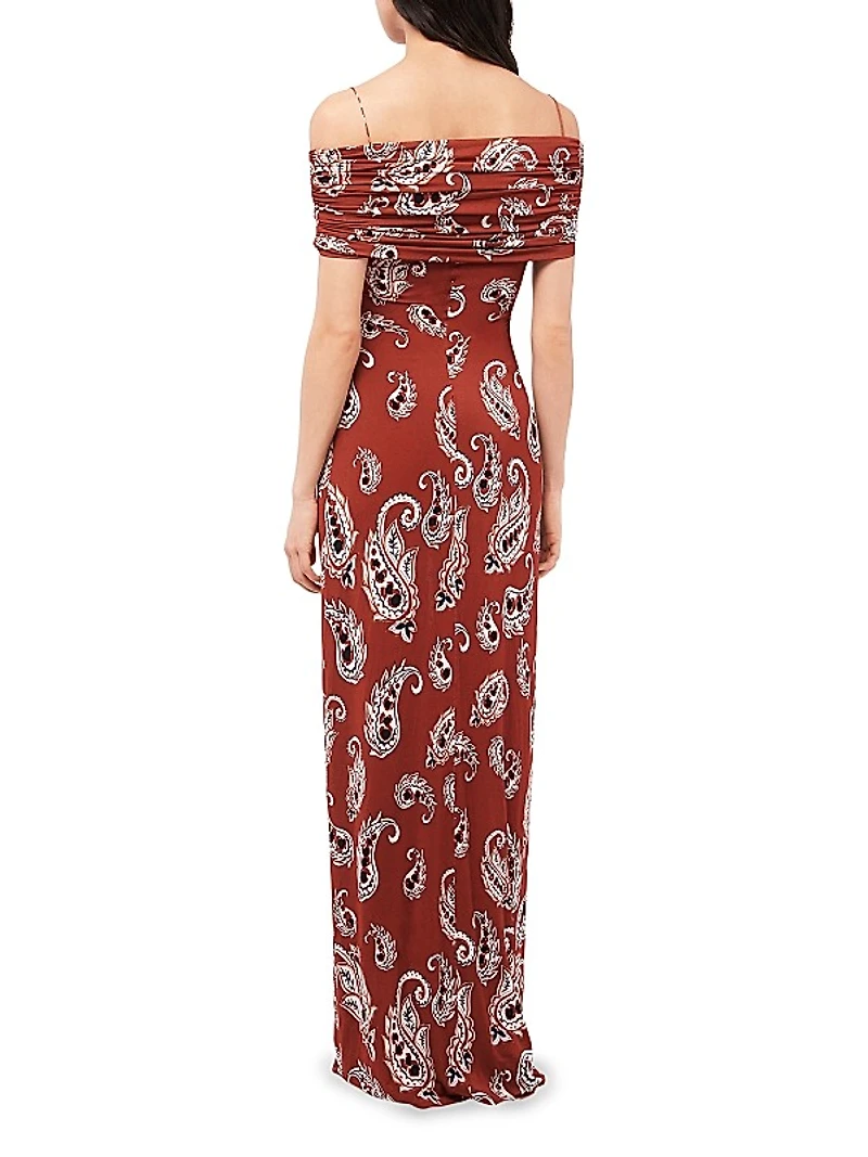 Paisley Tie-Front Maxi Dress