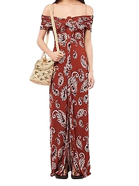 Paisley Tie-Front Maxi Dress