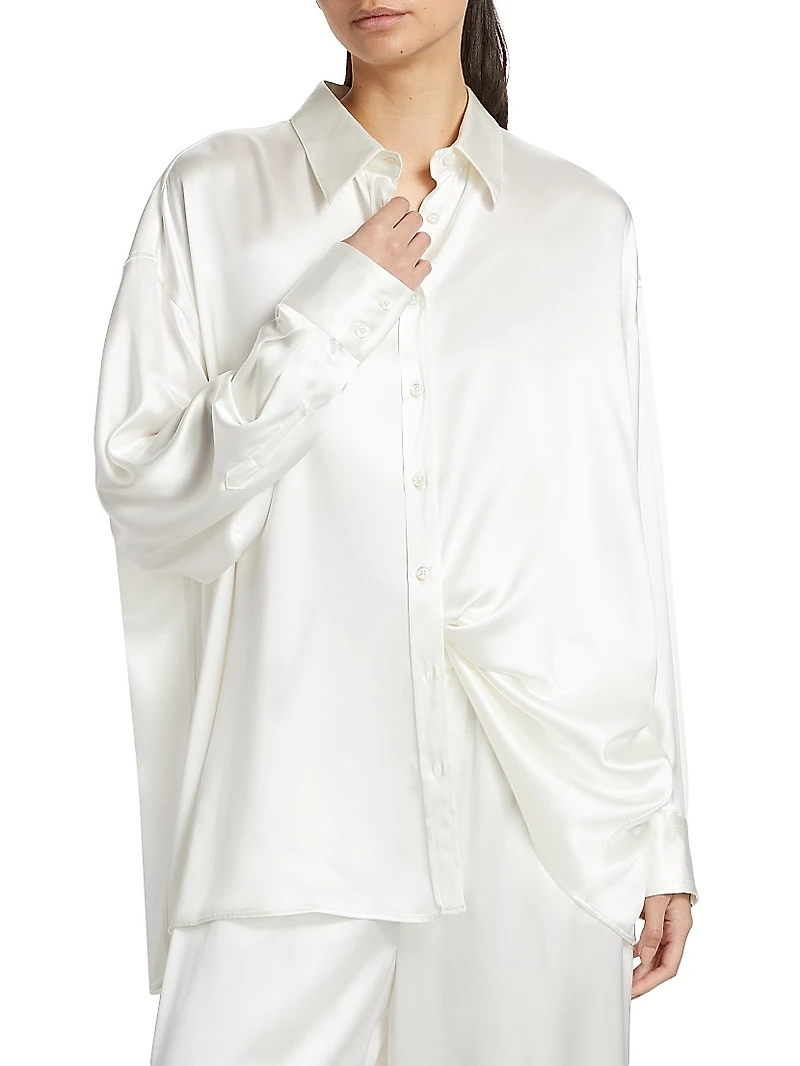 Leo Silk Button-Front Shirt