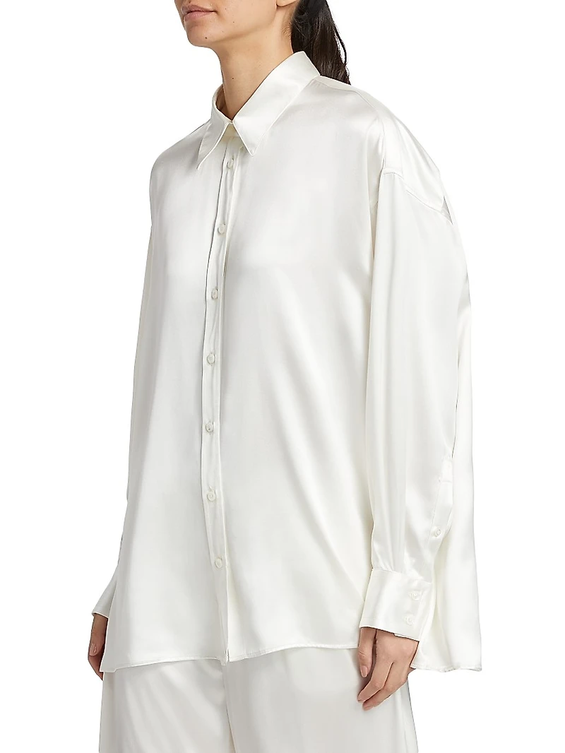 Leo Silk Button-Front Shirt