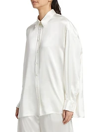 Leo Silk Button-Front Shirt