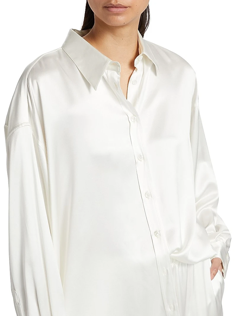 Leo Silk Button-Front Shirt
