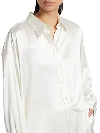 Leo Silk Button-Front Shirt