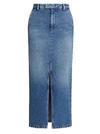 Lula Denim Pencil Midi-Skirt