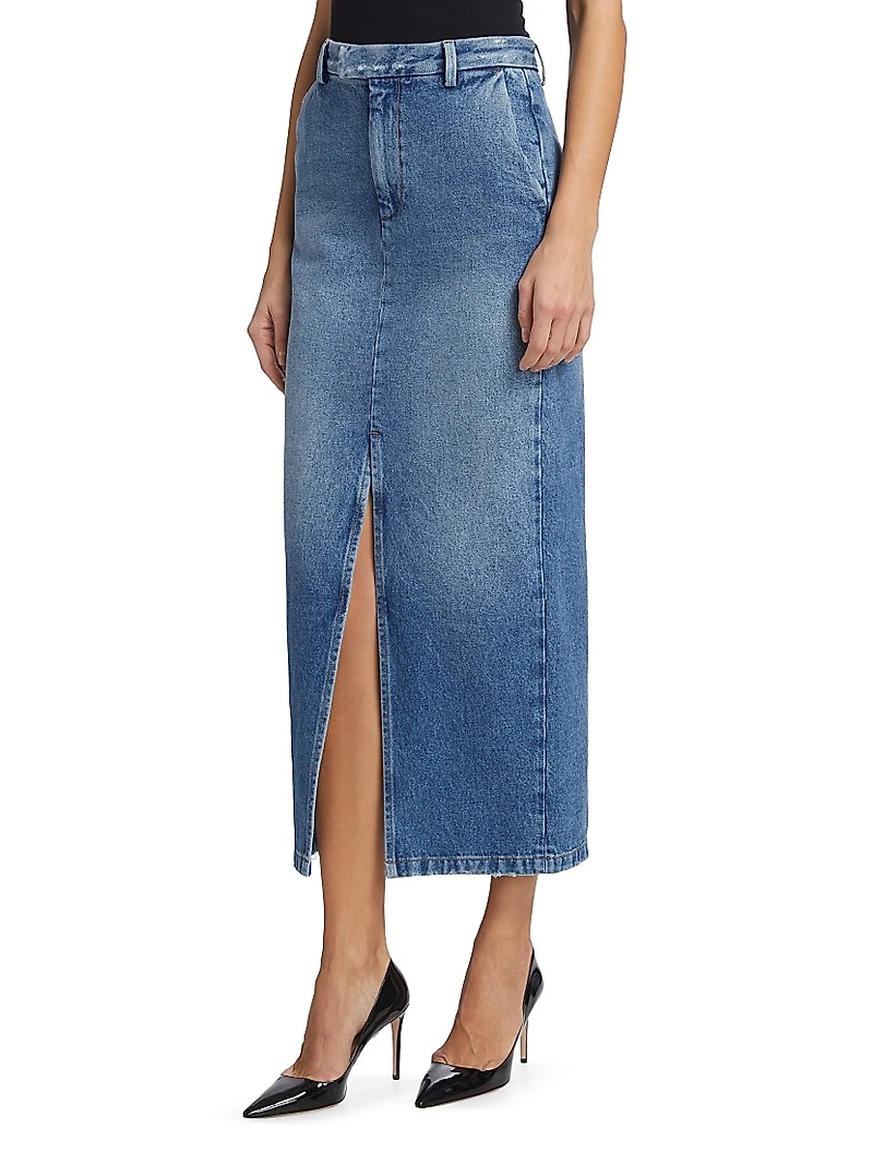 Lula Denim Pencil Midi-Skirt