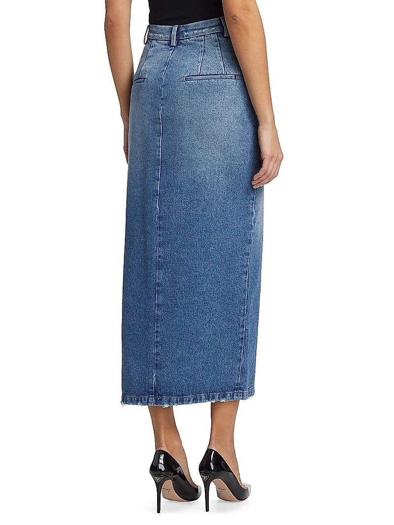 Lula Denim Pencil Midi-Skirt