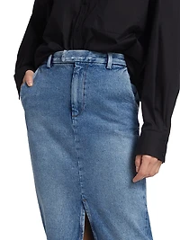 Lula Denim Pencil Midi-Skirt